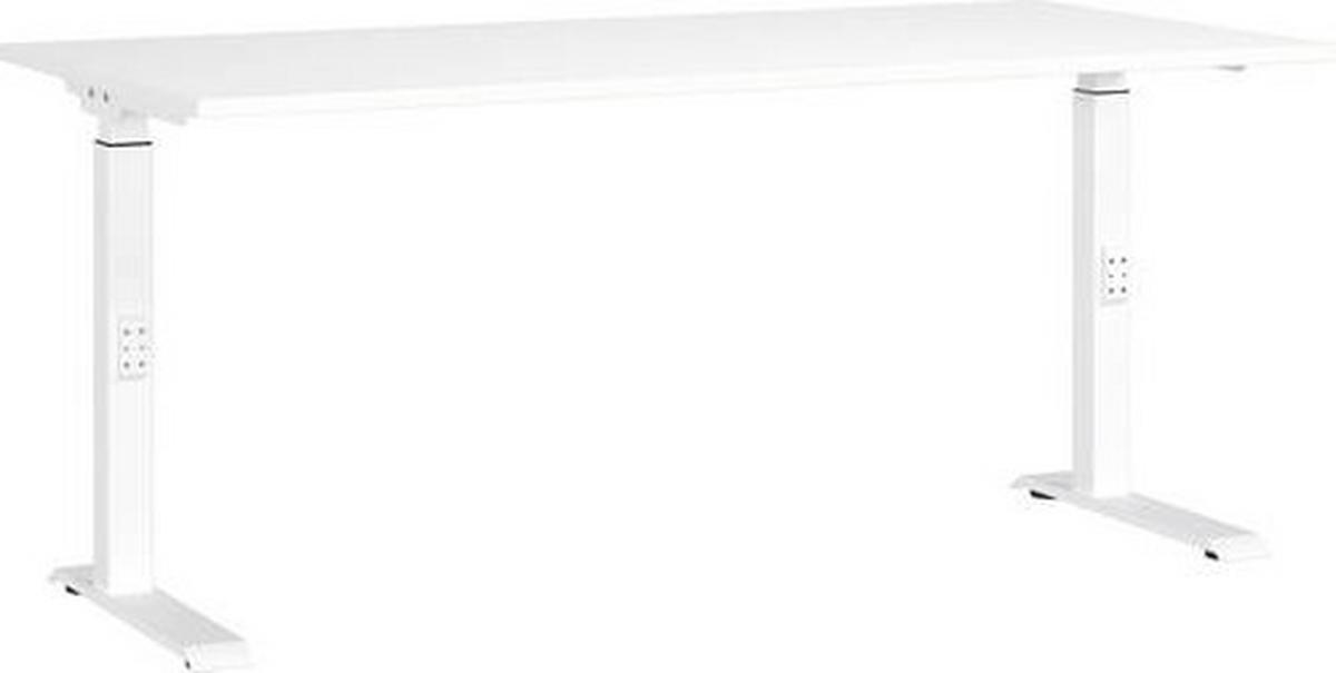 Schreibtisch Ribera in Weiss - Weiss, Modern, Holzwerkstoff/Metall (160/80/68-91cm) - Premium Living