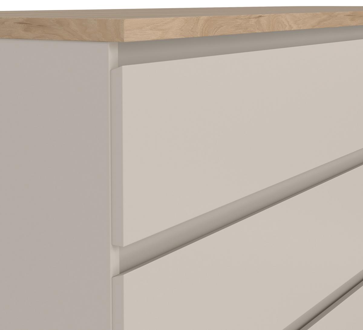 KOMODA SZEROKA NAIA - kolor dębowy/kaszmir, Basics, materiał drewnopochodny (153,8/70,1/50cm) - Boxxx