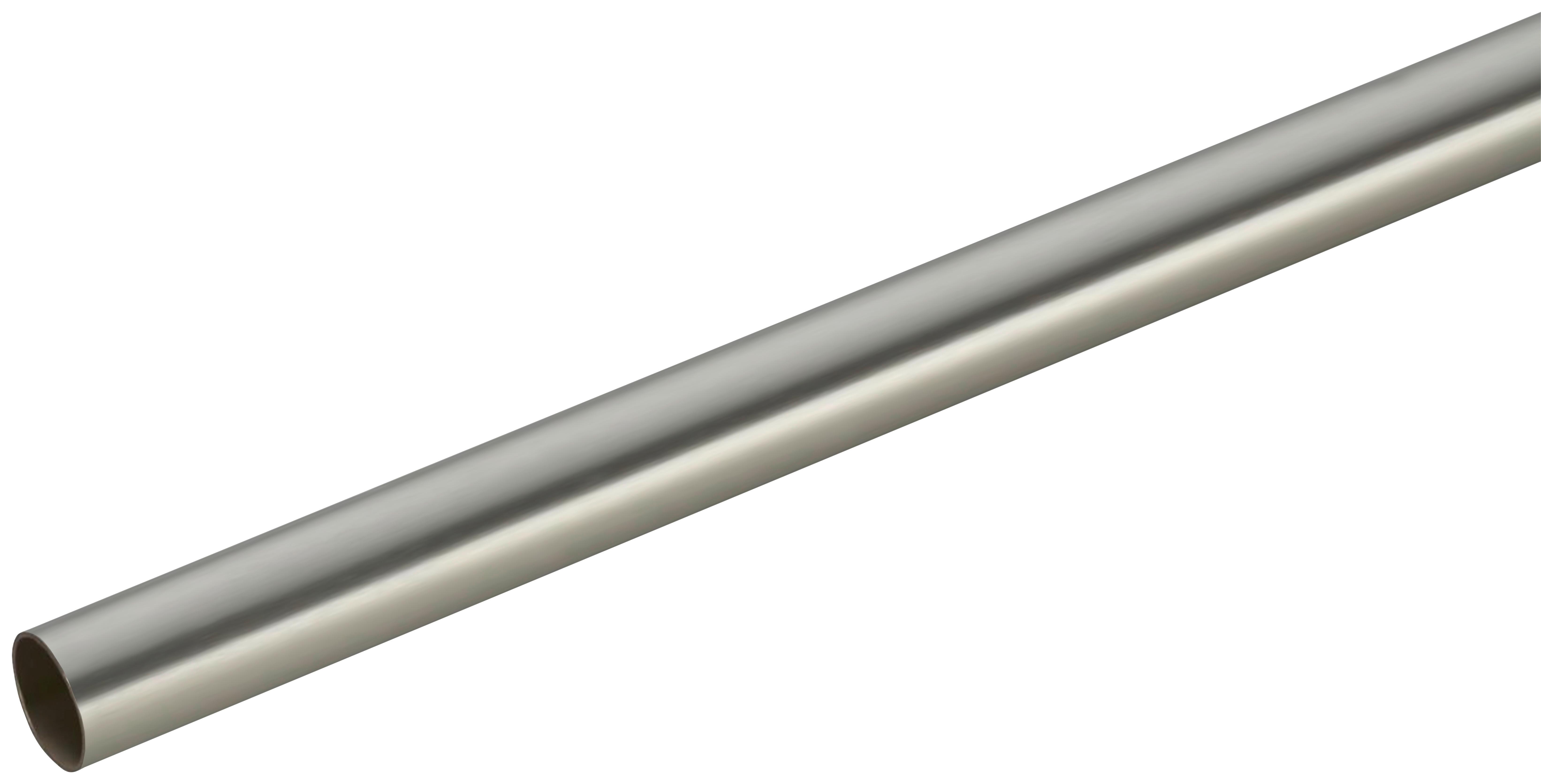 Vorhangstange Combi aus Stahl, ca. 120cm - Edelstahlfarben, Metall (120cm) - Modern Living