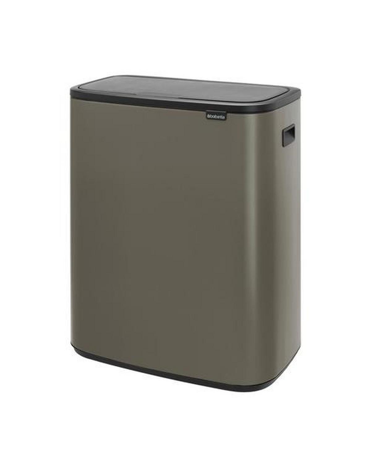 KOSZ NA ODPADY 221521 - kolor platynowy/czarny, Design, tworzywo sztuczne/metal (54,5/65,6/31,2cm) - Brabantia