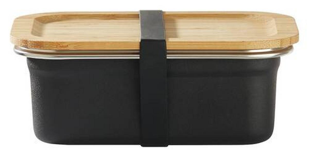 Ételtároló Doboz Űrtartalom: Kb. 800ml Ivar - natúr színű/fekete, fa/fém (16,7/6/12,2cm) - Premium Living
