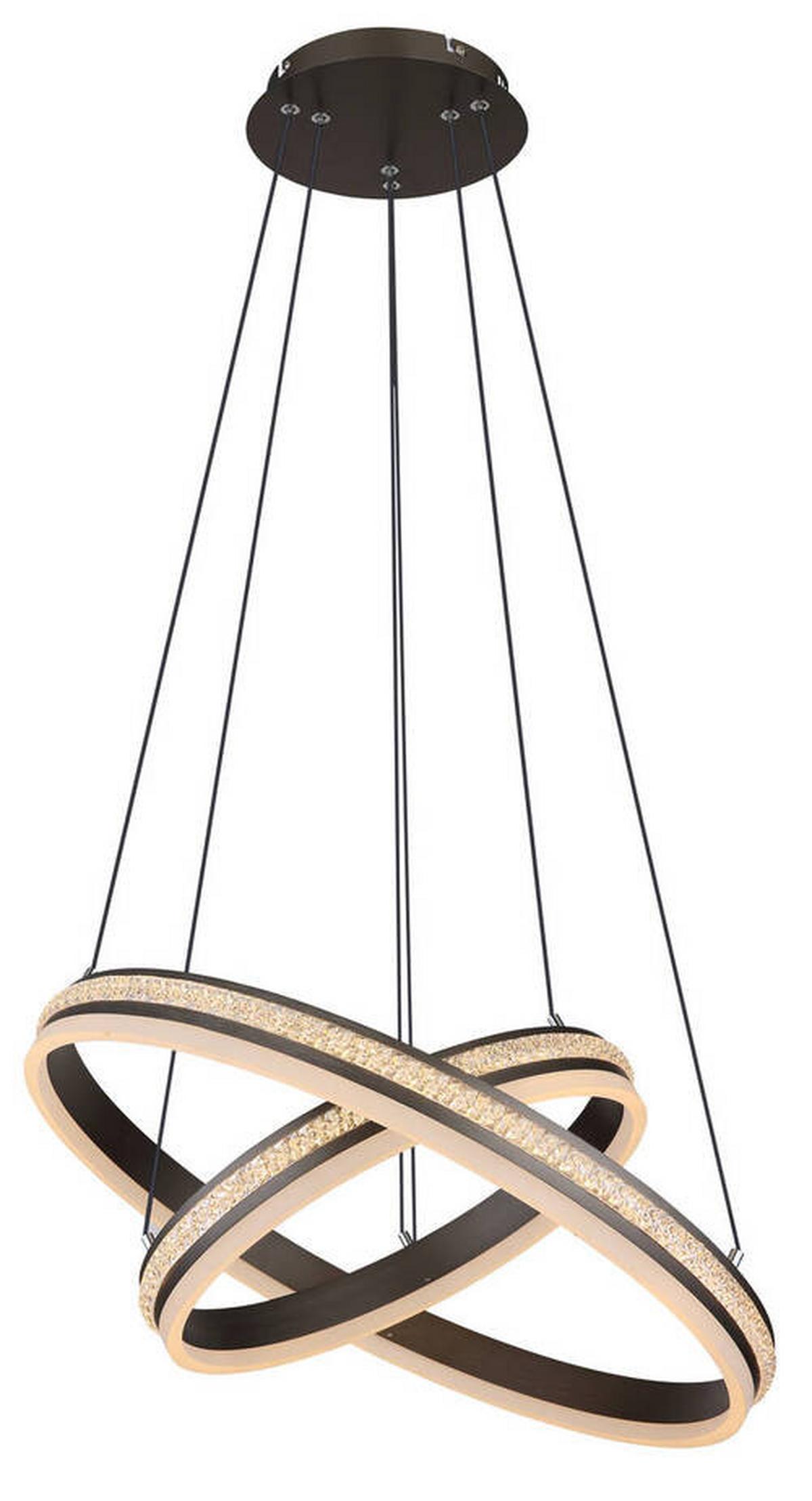 Viseča Led-svetilka Grouni, S Sijalko - barve titana/opal, Design, kovina/umetna masa (60/120cm) - Globo
