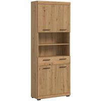 Hochschrank Scout Eiche Artisan - Schwarz/Eiche Artisan, Trend, Holzwerkstoff/Kunststoff (74/191/31cm) - MID.YOU