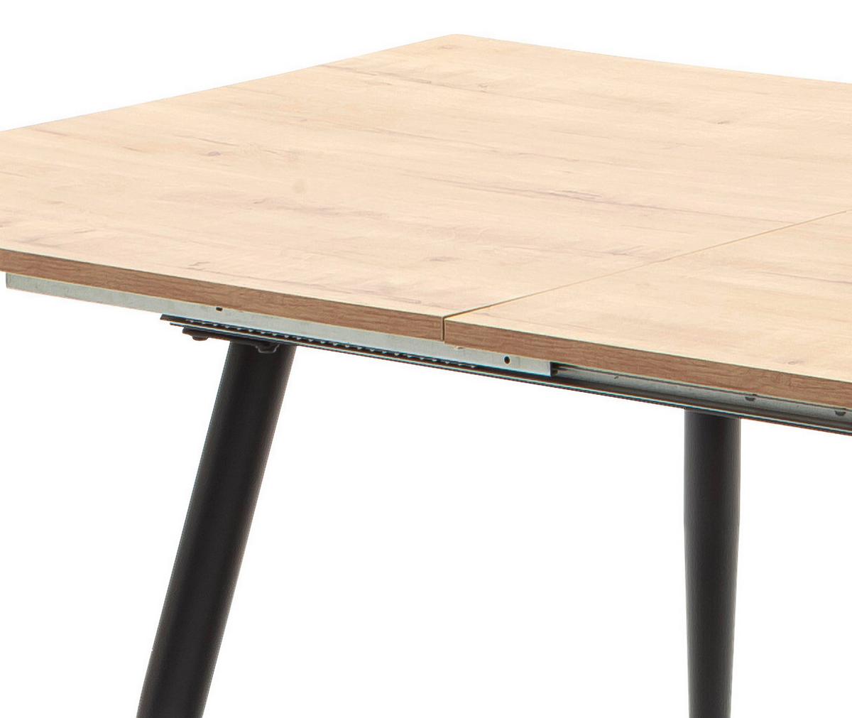 Raztegljiva Jedilna Miza Barbuda, 160-200 X 90 Cm - črna/divji hrast, Moderno, kovina/leseni material (160-200/90/76cm) - MID.YOU