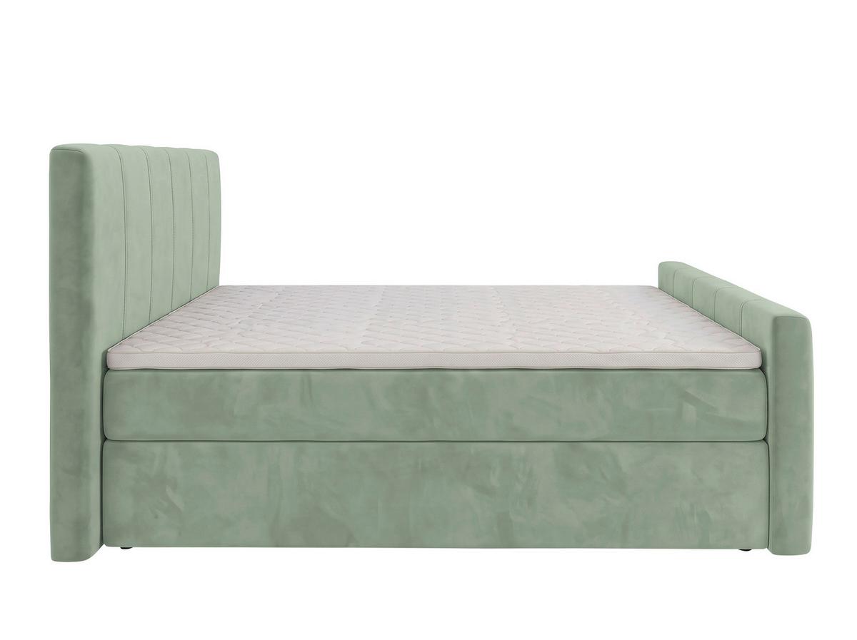Boxbett Dana Plus Salbeigrün ca. 140x200cm - Salbeigrün/Schwarz, Kunststoff/Textil (140/200cm) - Based