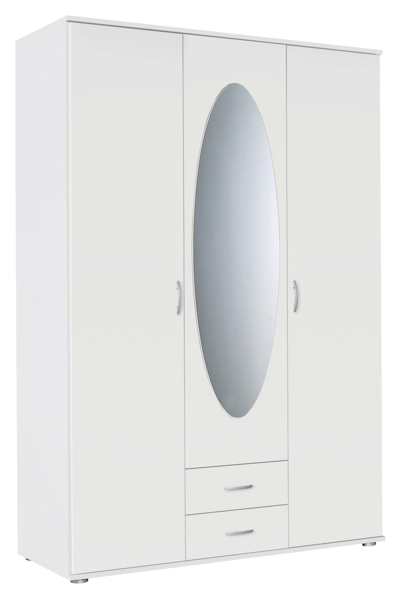 Ormar Za Odjeću Paul - bijela/boje aluminija, Konvencionalno, drvni materijal/plastika (127/188/52cm) - Modern Living