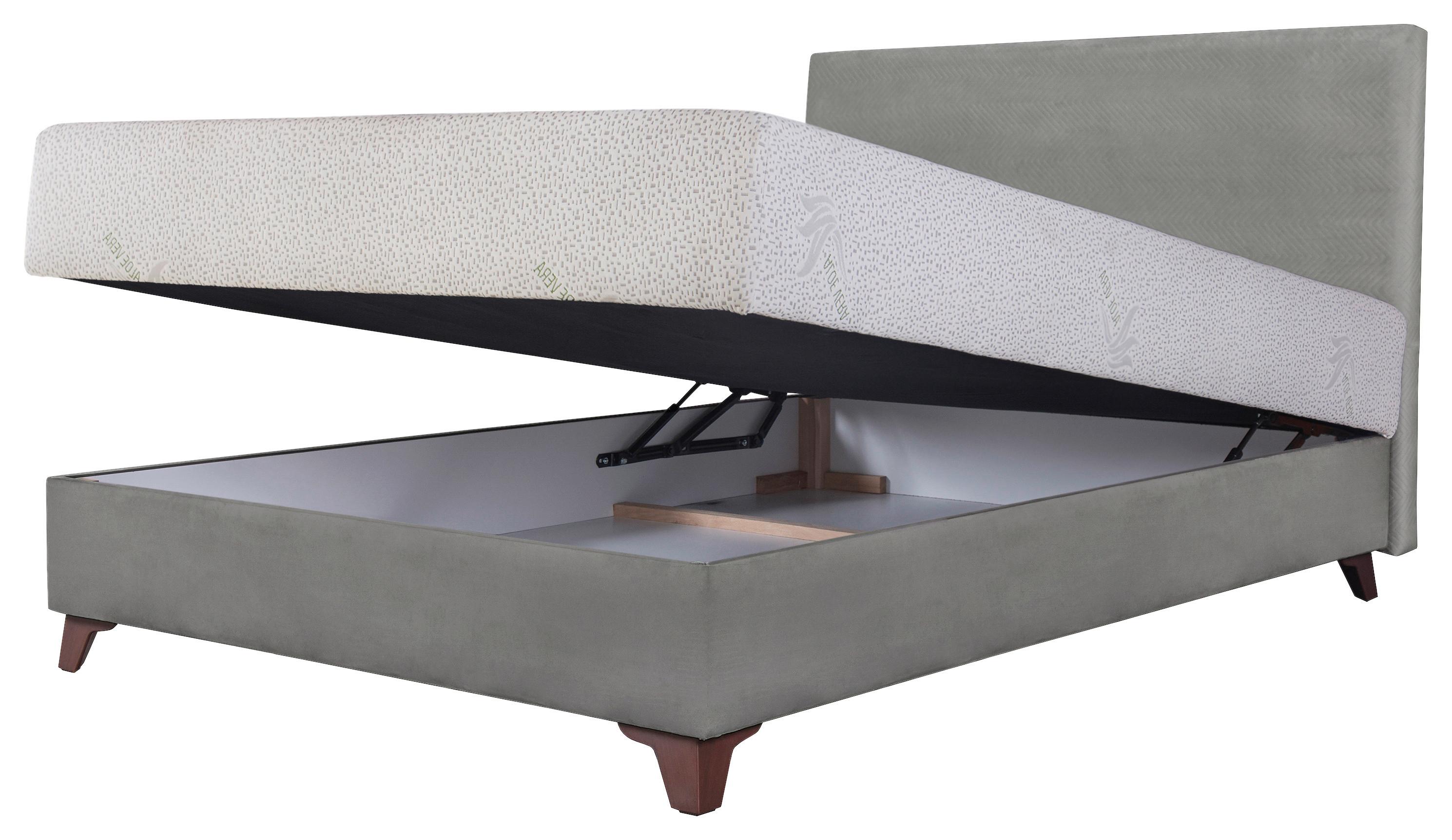 Kárpitozott Ágy Super S - szürke, Konventionell, faalapú anyag/textil (140/200cm) - Best Price