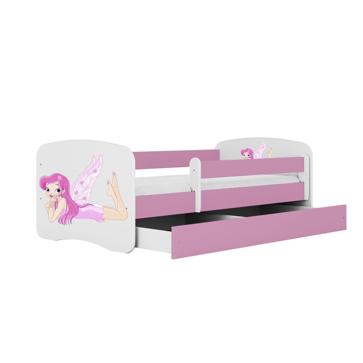 Otroška Postelja Babydreams, Bela, Roza, 80x160cm - pink/bela, Moderno, tekstil/leseni material (80/160cm) - MID.YOU