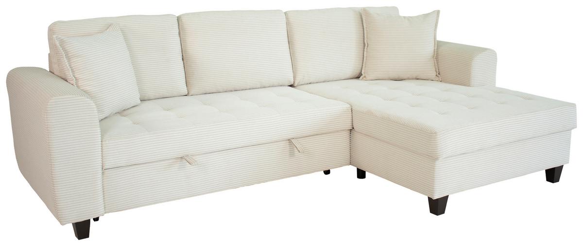 Ugaona Garnitura Moritz - krem, Trendi, tekstil (265/155cm)