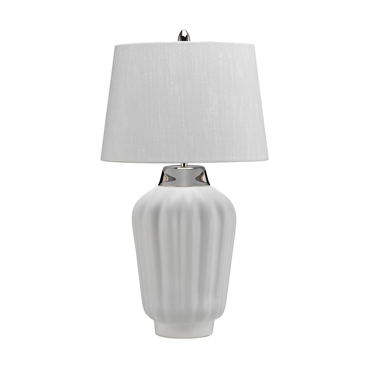 Stolna Svjetiljka Qn-Bexley-Tl-Wpn - bijela/boje nikla, Design, metal/tekstil (30/56.2cm) - Elstead Lighting