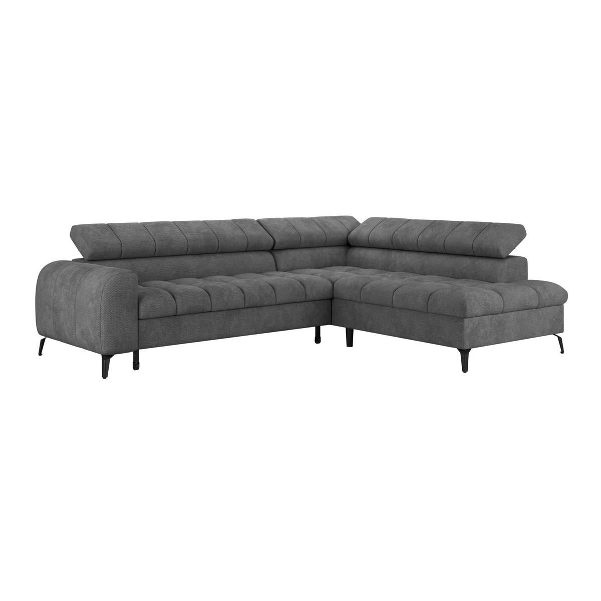 Kutna Garnitura Volf - crna/antracit, Trend, tekstil/metal (261/203cm)