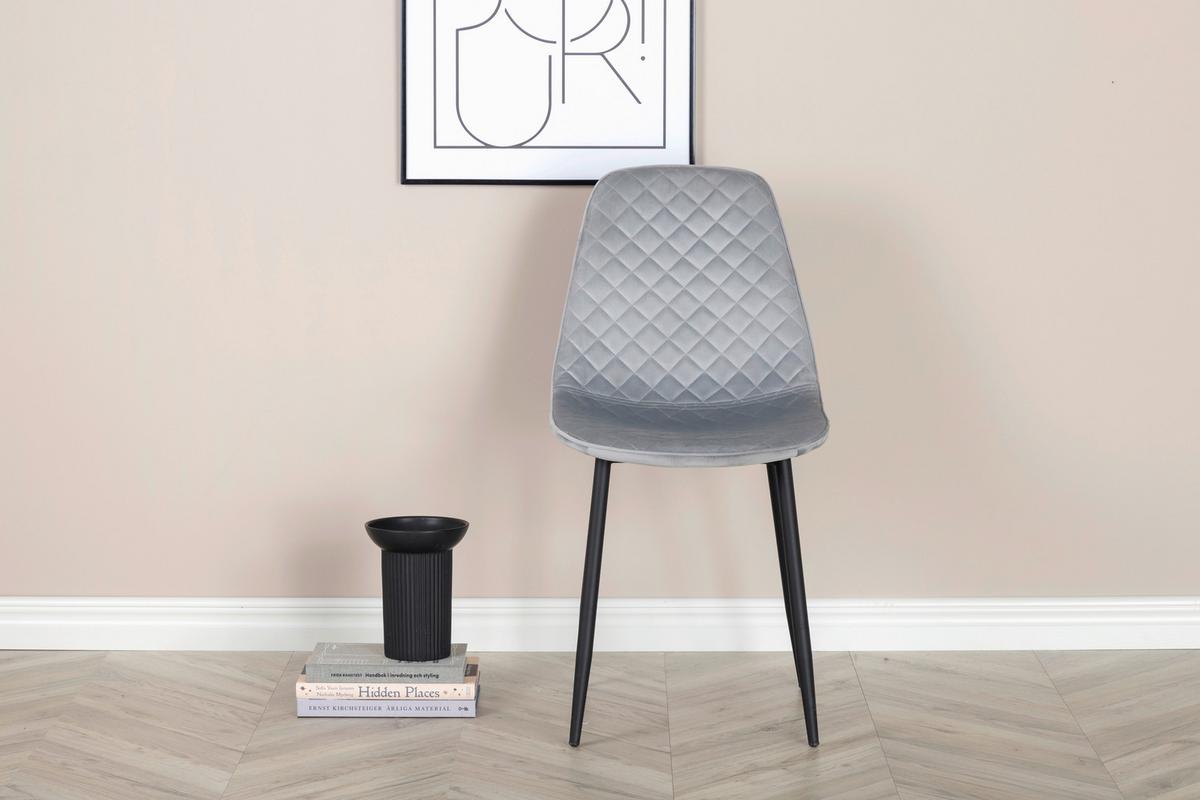 STUHL-SET POLAR - Schwarz/Grau, Design, Textil/Metall (44/86/52cm) - Livetastic