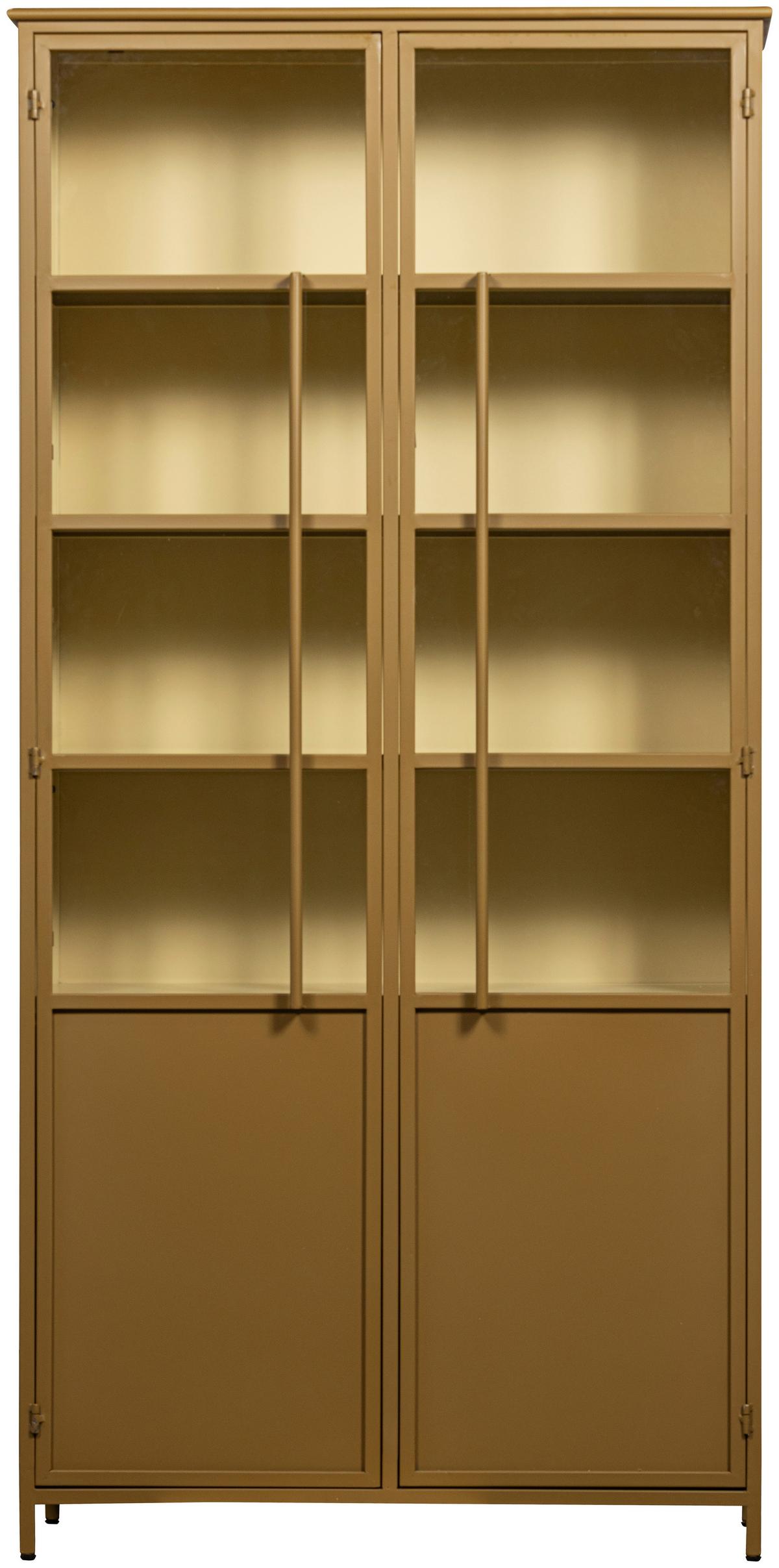 Vitrine Exhibit Honiggelb - Honig, Design, Glas/Metall (96/200/40cm) - Livetastic