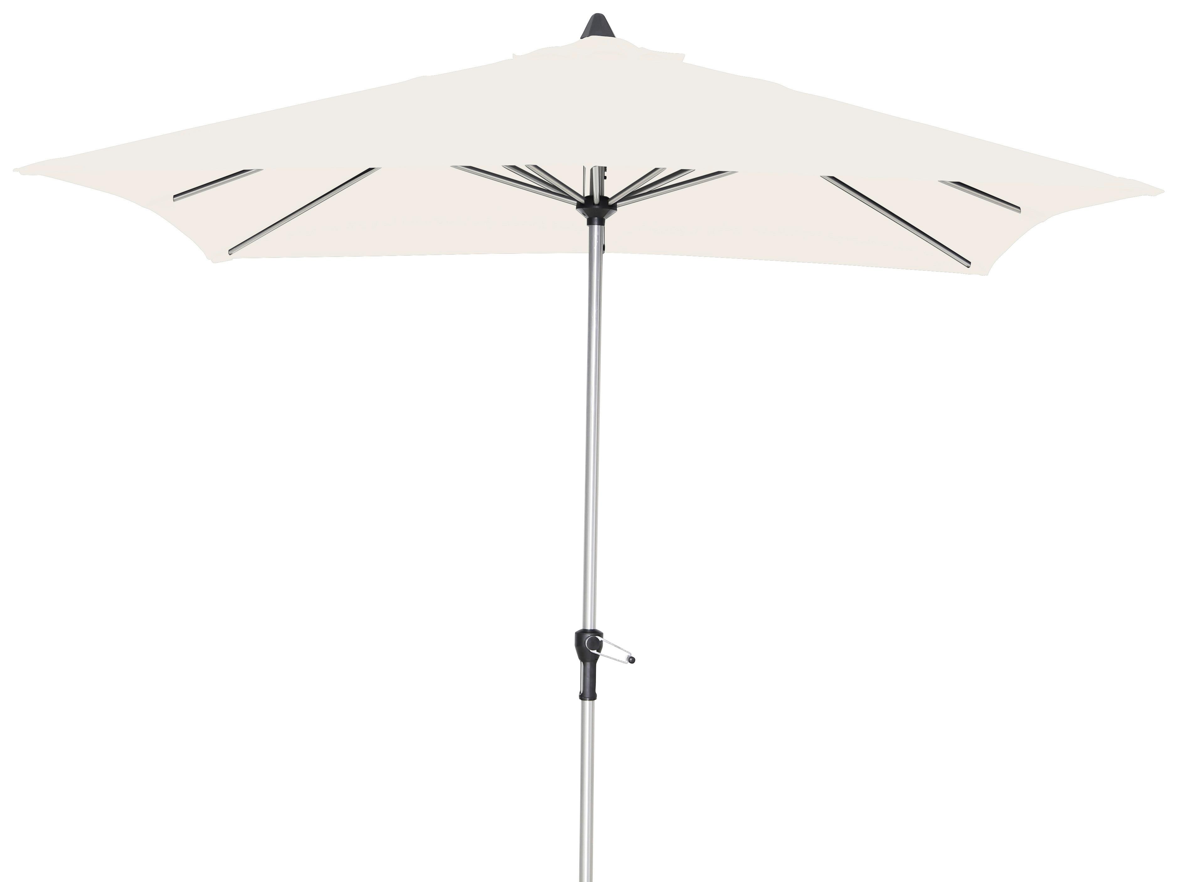 Sonnenschirm Acapole BL: 200 x 300 cm Natur- / Plantinfarben - Platinfarben/Naturfarben, Basics, Textil/Metall (200/300cm) - Gardenson
