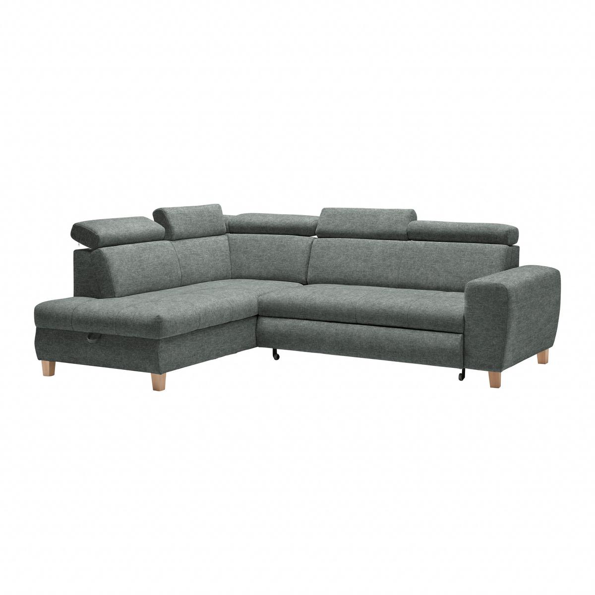 Ecksofa Lugo Graublau - Graublau, MODERN, Holz/Kunststoff (205/98/266cm) - Mömax