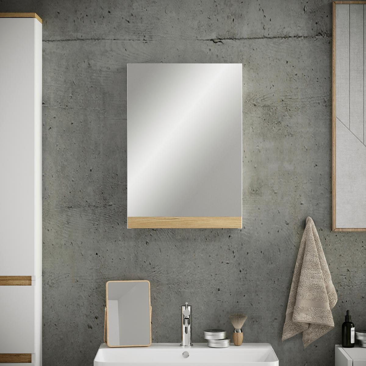 Spiegelschrank Cosila - Honigeiche/Weiss, Trend, Glas/Holzwerkstoff (40/58/12cm) - MID.YOU