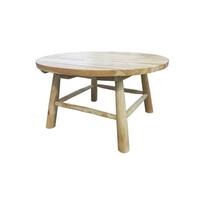 Couchtisch aus Teakholz rund Naturfarben - Naturfarben, Design, Holz (80/80/41cm) - Gardenson
