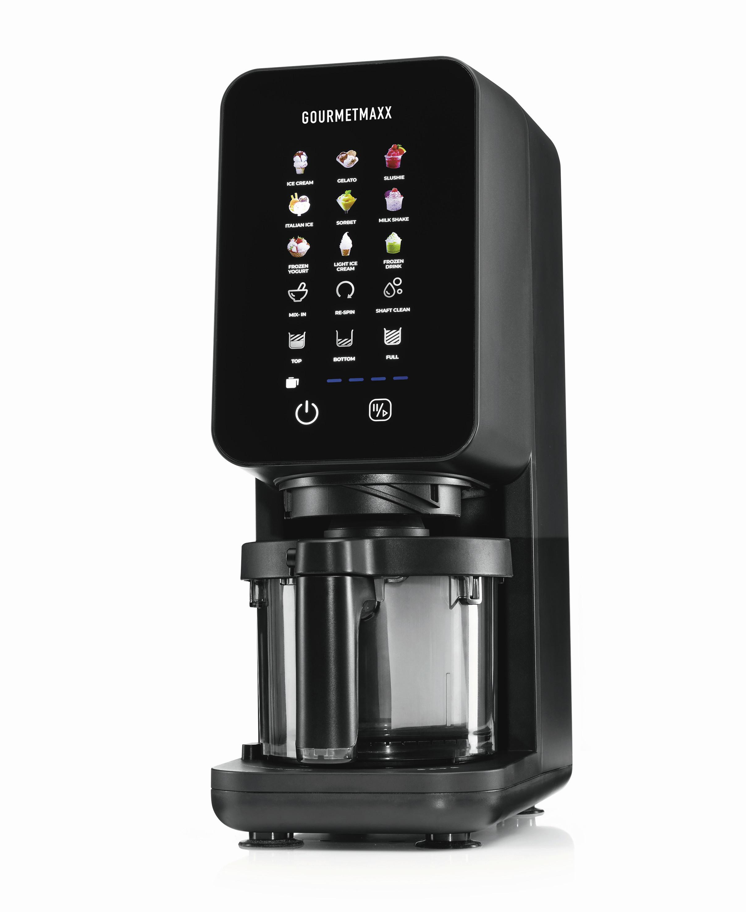 Eismaschine Gourmetmaxx Schwarz ca. 0,43 l - Schwarz, MODERN, Kunststoff/Metall (26/40,5/18,8cm) - GOURMETMAXX