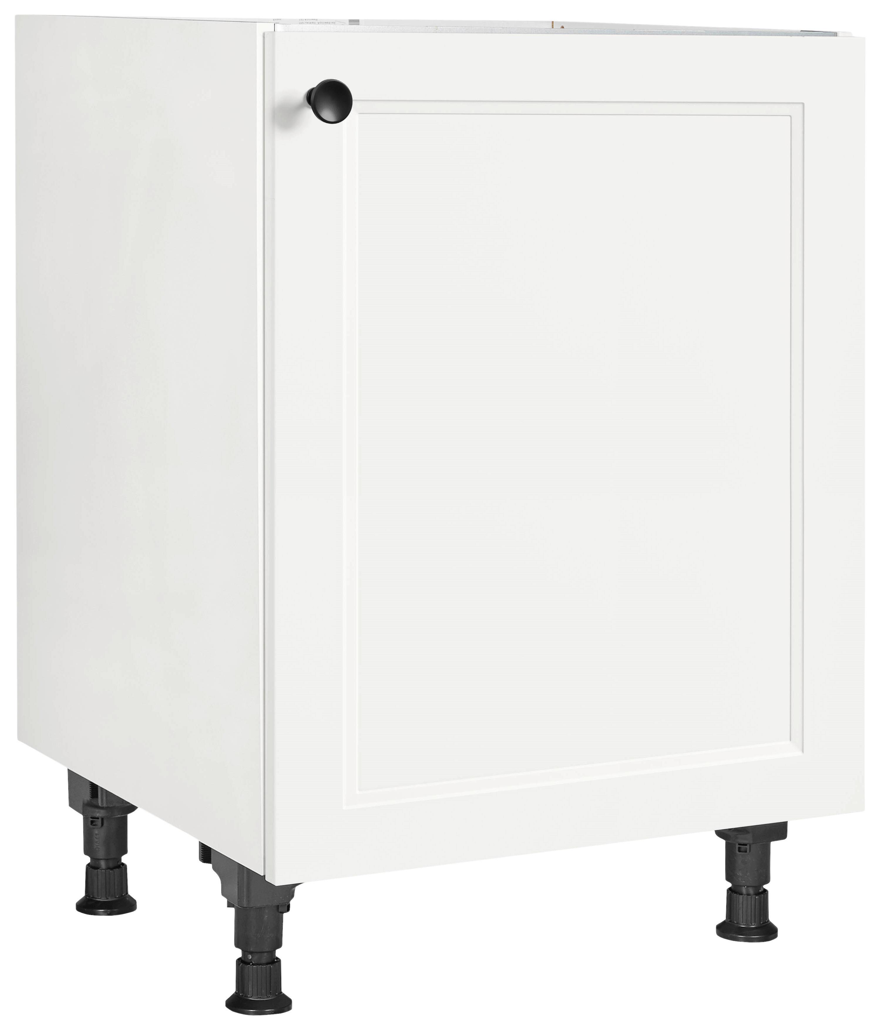 Spülenunterschrank Cascada Weiß - Schwarz/Weiß, MODERN, Holzwerkstoff/Metall (60/87/56cm) - Nobilia