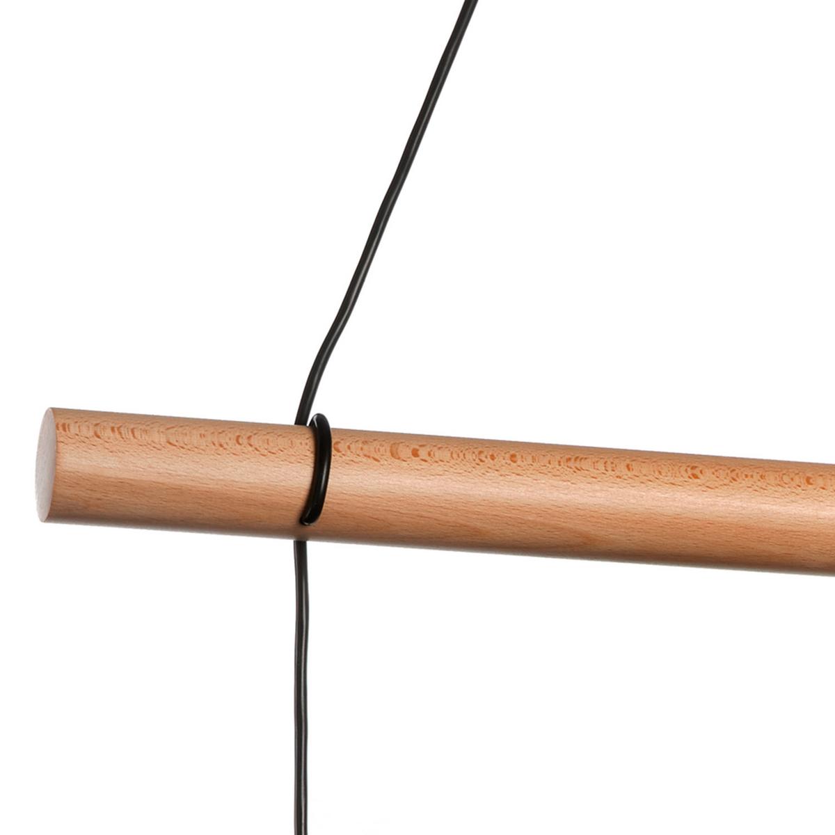 Hängeleuchte Baldo Schwarz/Braun max. 22 Watt - Hellbraun/Schwarz, Basics, Holz/Metall (60/24/90cm)