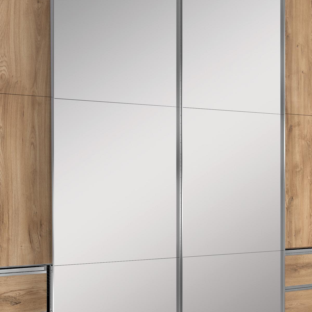 Ormar S Kliznim Vratima Level 36a - boje hrasta/boje kroma, Moderno, staklo/drvni materijal (300/216/65cm) - Modern Living