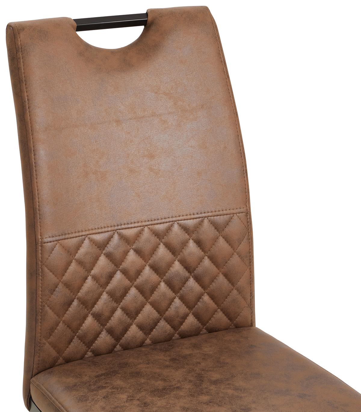 KRZESŁO NA PŁOZIE KAI - czarny/brązowy, Basics, metal/tkanina (43/97/59cm) - MID.YOU