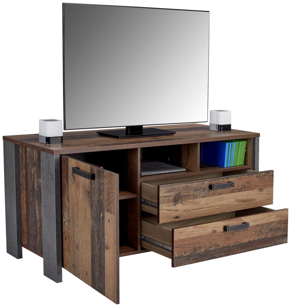 Tv-element Clif - temno siva/črna, Moderno, kovina/umetna masa (142/64/52cm) - Zandiara