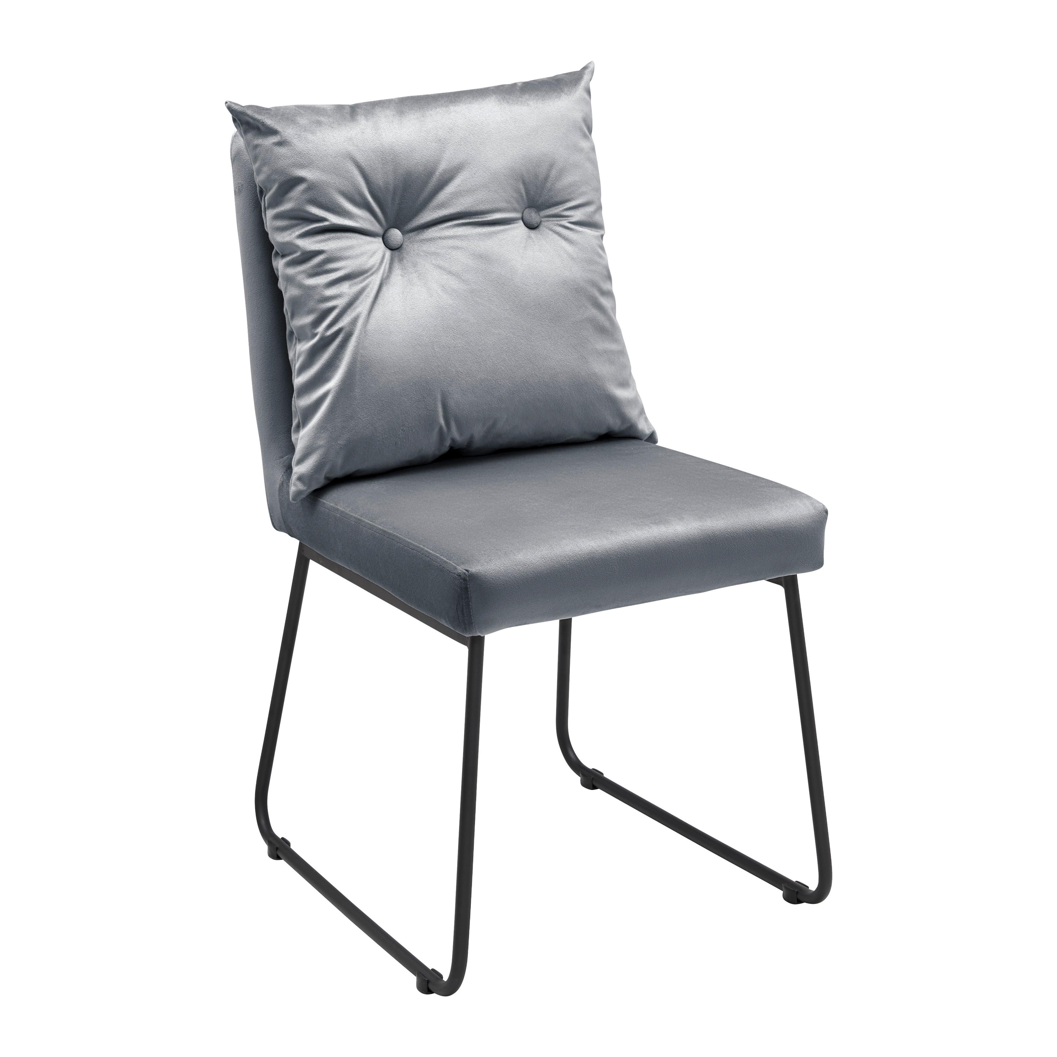 KRZESŁO BONO - czarny/szary, Modern, metal/drewno (44/90/58cm) - Bessagi Home