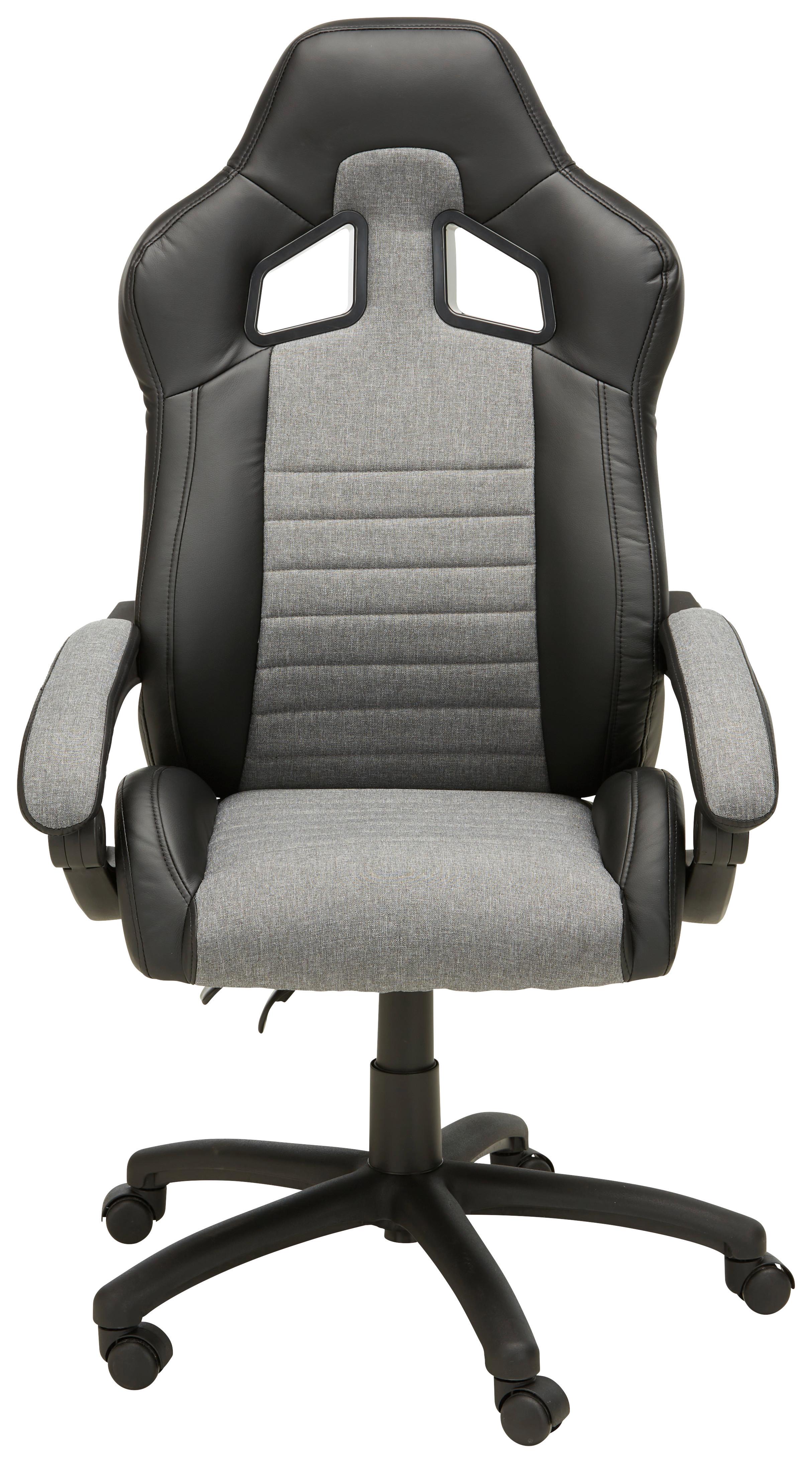Gamingstuhl in Grau/Schwarz - Schwarz/Grau, Modern, Holz/Kunststoff (65/124,5/50cm) - Mömax