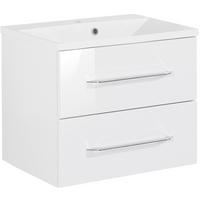 Waschtischkombi "B.Clever" , weiß - Alufarben/Weiß, MODERN, Holzwerkstoff/Kunststoff (60cm) - MID.YOU