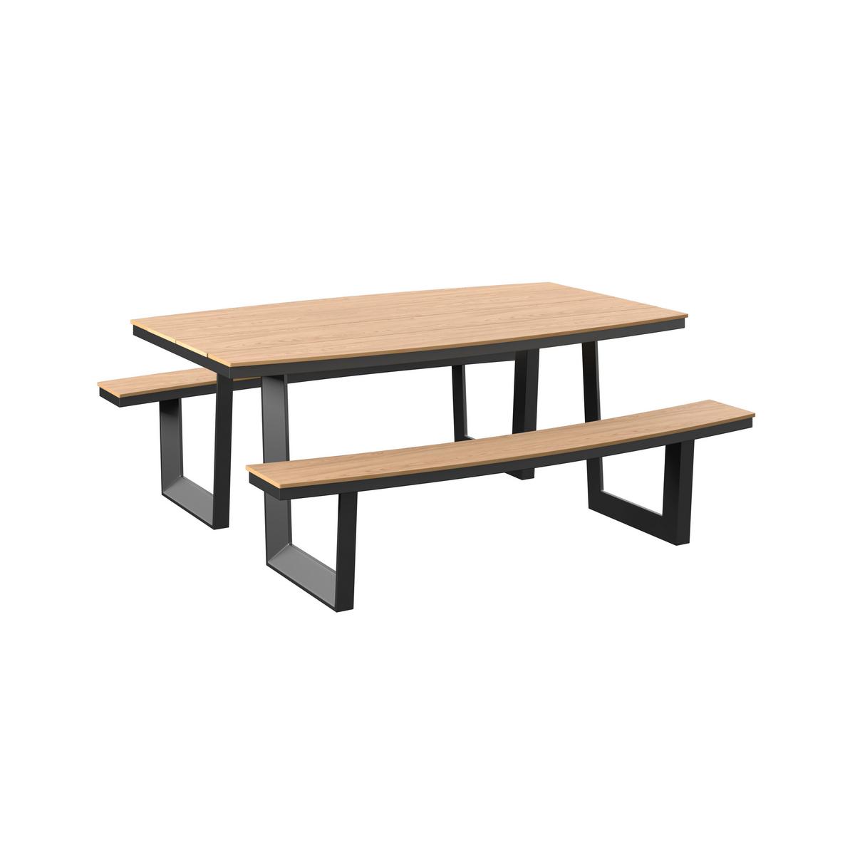 Vrtna Garnitura Manuel, Naravne Barve - naravne barve/antracit, Moderno, kovina/umetna masa (200/75/180cm)