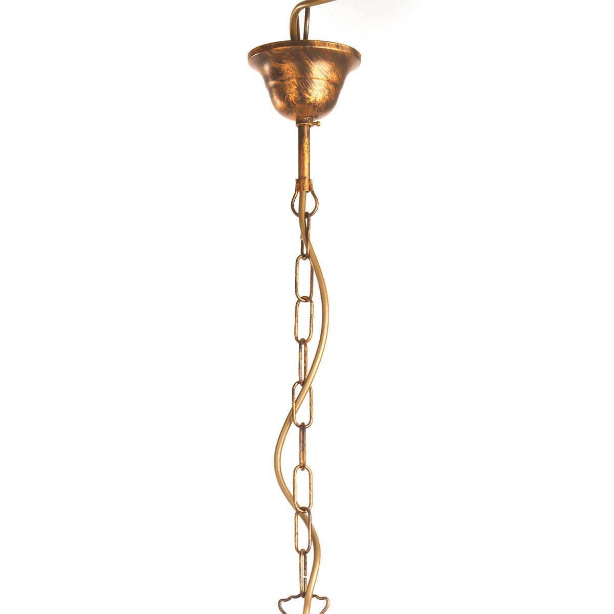 Kronleuchter Doppio Giro Bronzefarben max. 6 Watt - KONVENTIONELL, Glas/Metall (65/82cm)