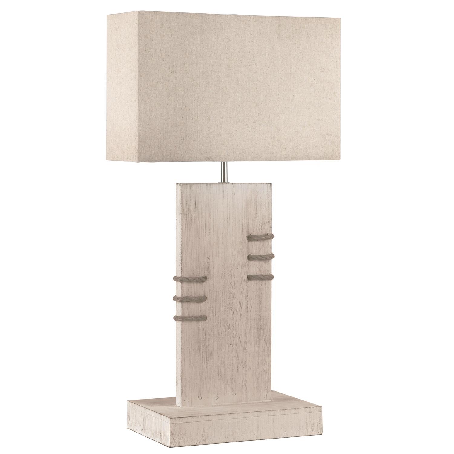 Tischleuchte Gea Beige max. 22 Watt - Beige, Natur, Holz/Textil (20/30/71cm)