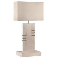 Tischleuchte Gea Beige max. 22 Watt - Beige, Natur, Holz/Textil (20/30/71cm)