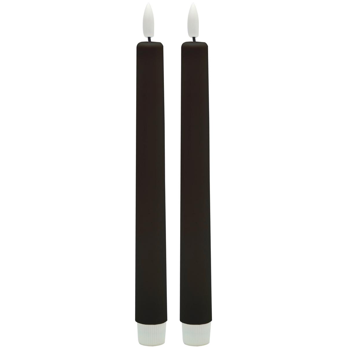 Stabkerze Rina Schwarz, 2er Set - Schwarz (2,2/22cm) - Mömax