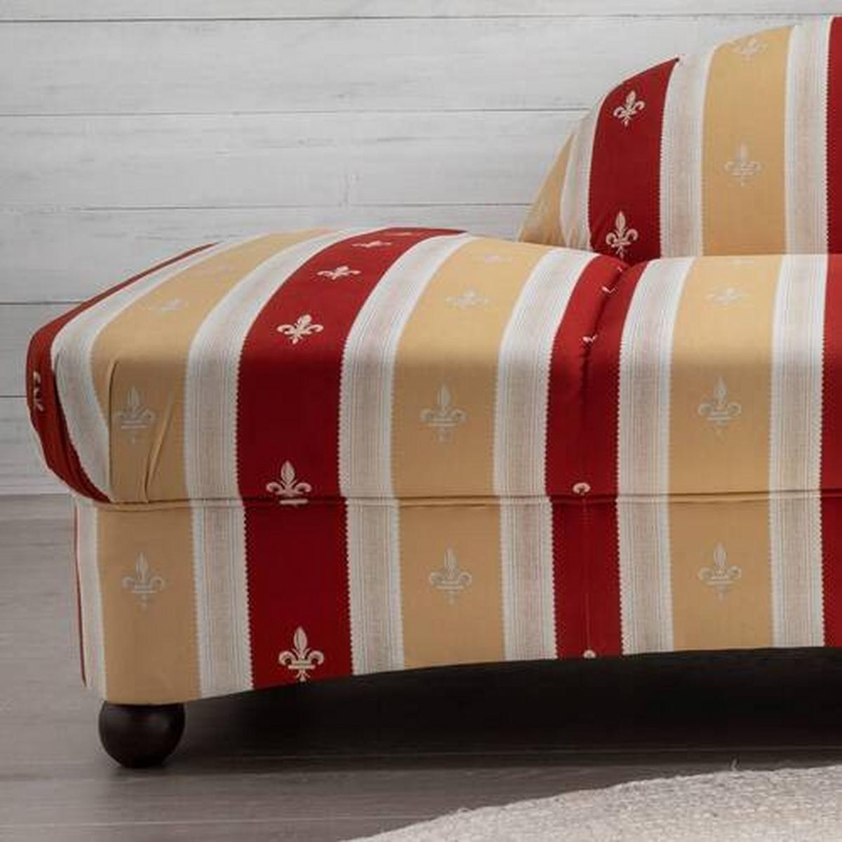 Ottomane Torello Rot Mikrofaser - Wengefarben/Rot, KONVENTIONELL, Holz/Textil (190/84/86cm) - Livetastic
