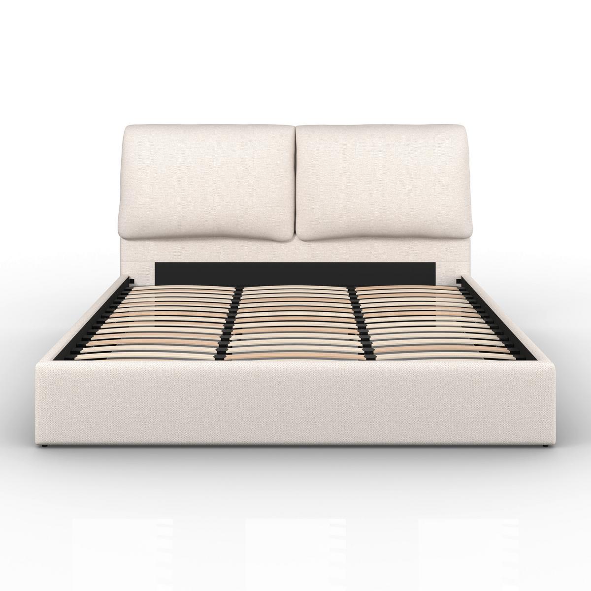 Polsterbett Perla Beige ca. 180x200 cm - Beige/Schwarz, MODERN, Holz/Kunststoff (180/200cm) - Bessagi Home