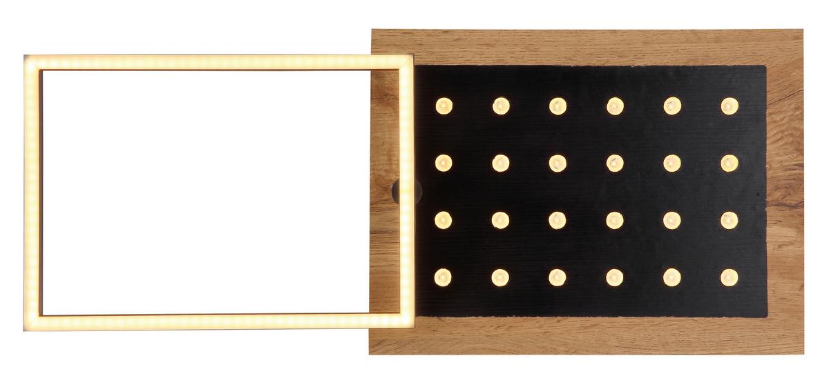 LED-Deckenleuchte Jimbo in Schwarz/Opal max. 24 Watt - Dunkelbraun/Opal, Natur, Holzwerkstoff/Kunststoff (63,5/27/8,5cm) - Globo
