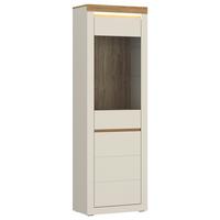 Vitrina Naxxar - kašmir/boja hrasta, Trendi, staklo/pločasti materijal (64,2/204,7/39,6cm) - Modern Living