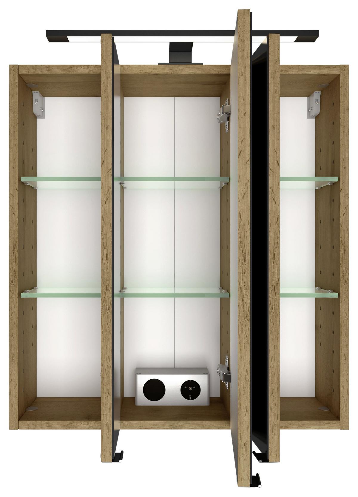 Badmöbel-Set Manchester B: 120 cm Eiche Wotan Dekor - Eichefarben, MODERN, Holzwerkstoff (120cm) - Held
