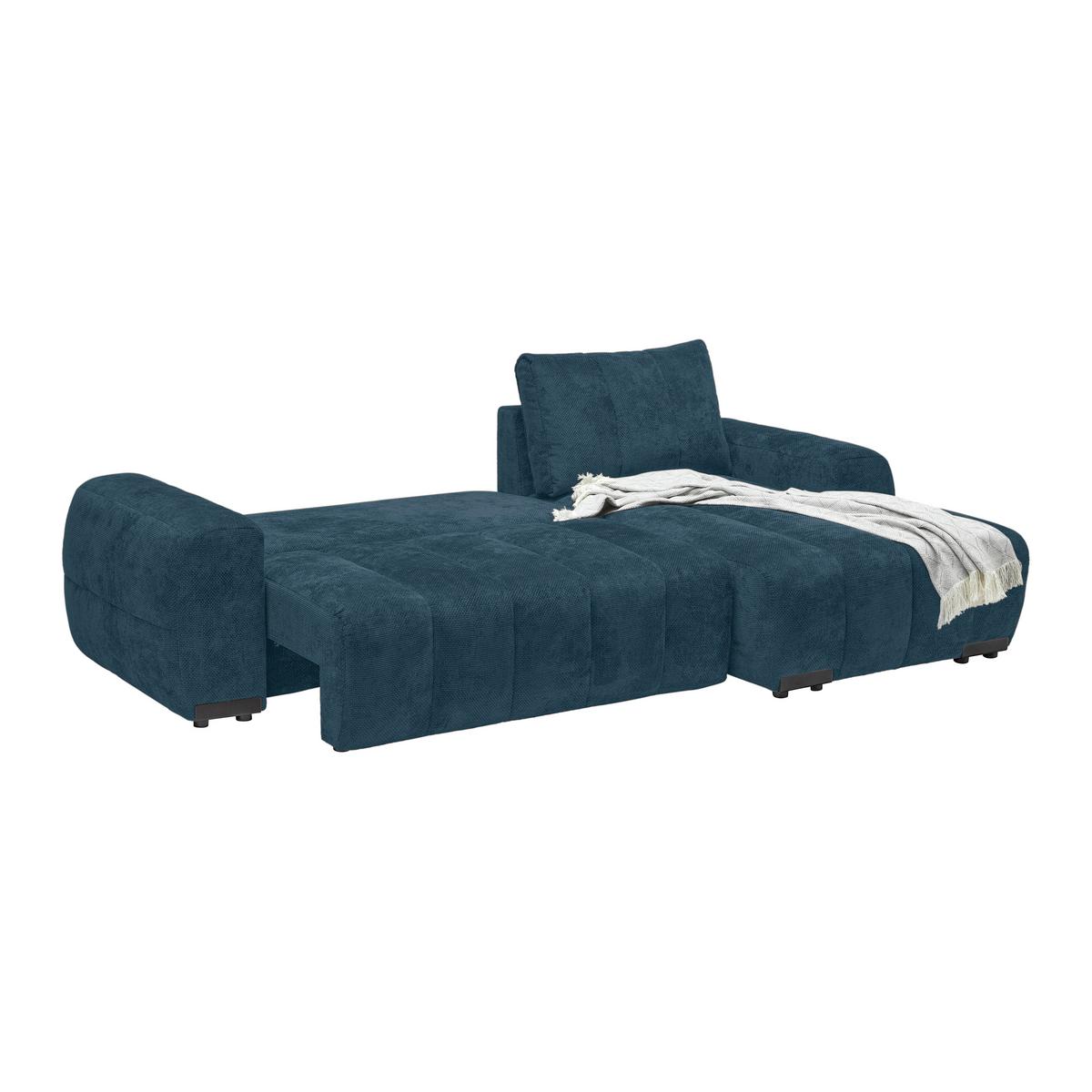 Wohnlandschaft Bolonia Petrol - Schwarz Hochglanz/Petrol, MODERN, Textil/Metall (273/93/166cm) - Mömax