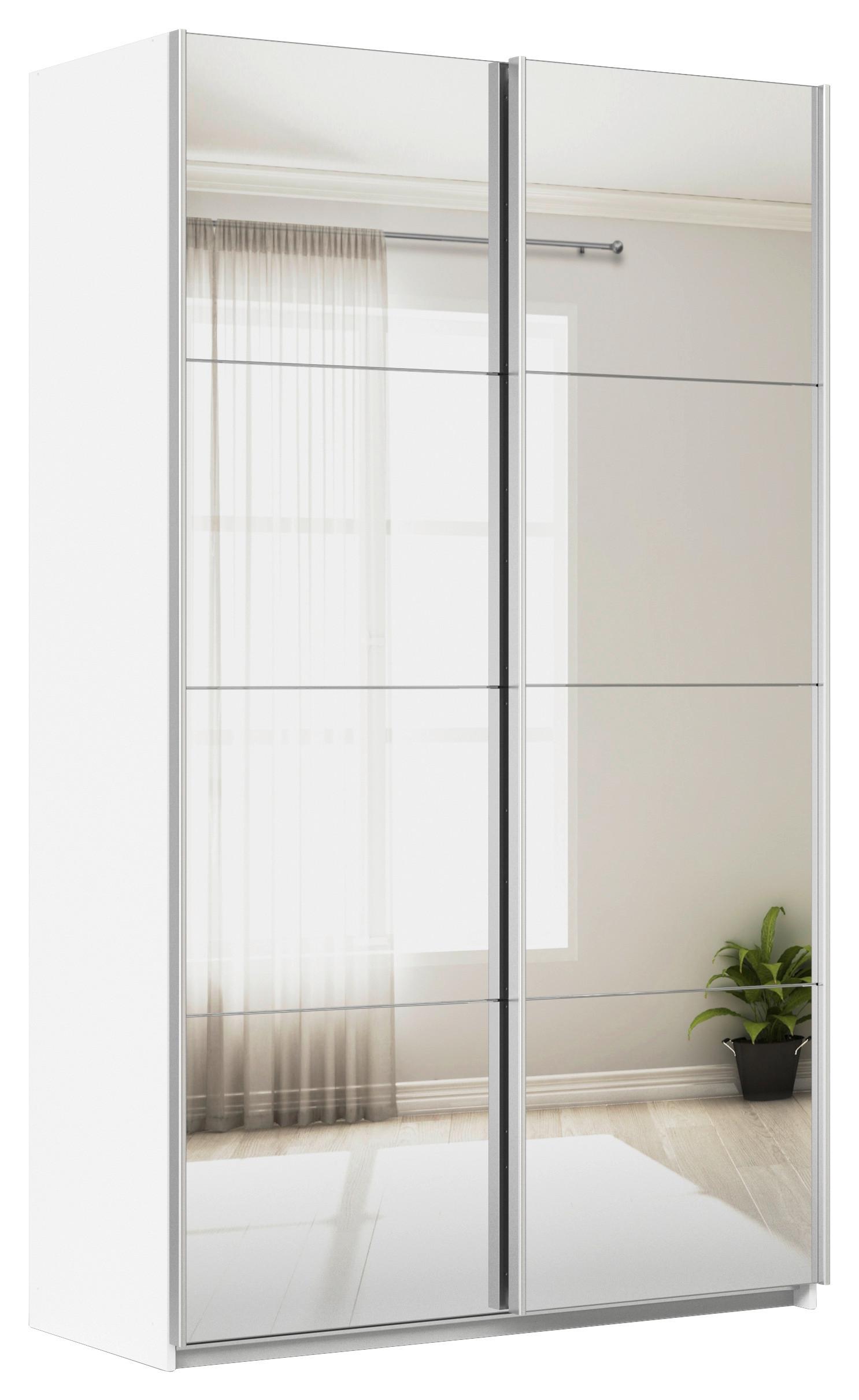 Ormar S Kliznim Vratima Feldkirch - bijela/srebrne boje, Moderno, staklo/drvni materijal (136/229/62cm) - Modern Living