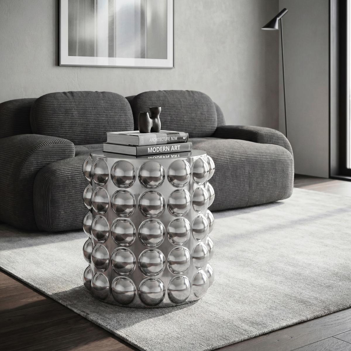 Beistelltisch Julia Keramik Silberfarben - Silberfarben, MODERN, Keramik (38/38/43cm) - Mömax