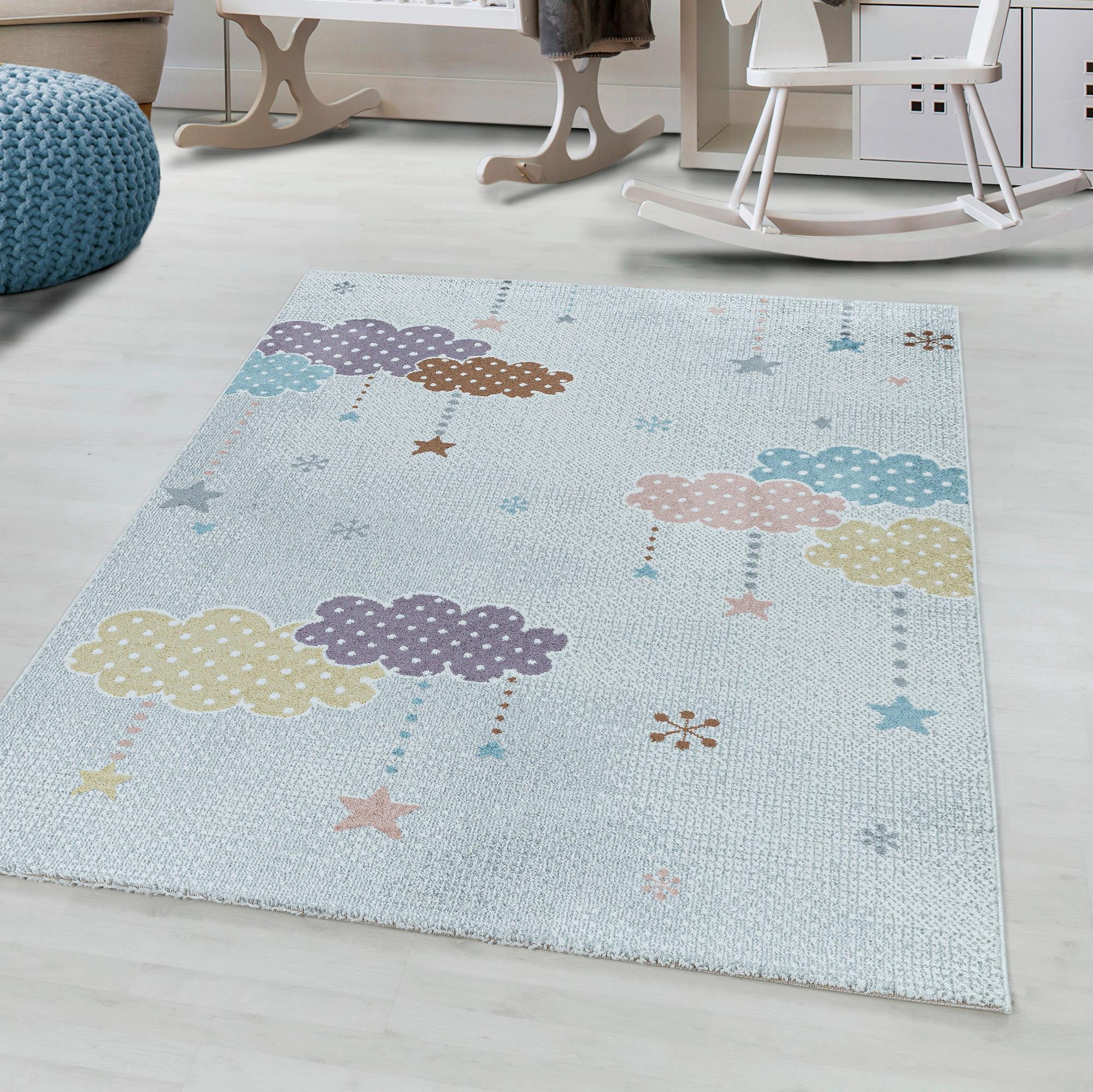 Kinderteppich Lucky Weiß ca. 160x230cm - Weiß, Trend, Textil (160/230cm)