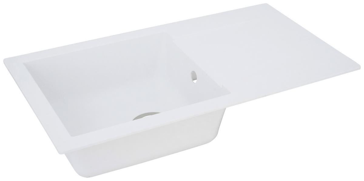 Einbauspüle Denver ca. 78x17x43,5 cm Weiß - Weiß, Trend, Glas/Kunststoff (78/17/43,5cm) - Respekta
