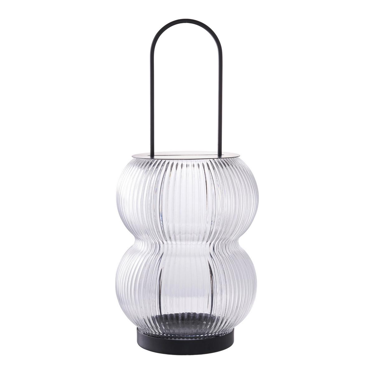 Laterne Lucena Lantern Schwarz - Schwarz, Basics, Glas/Metall (16/36/16cm)
