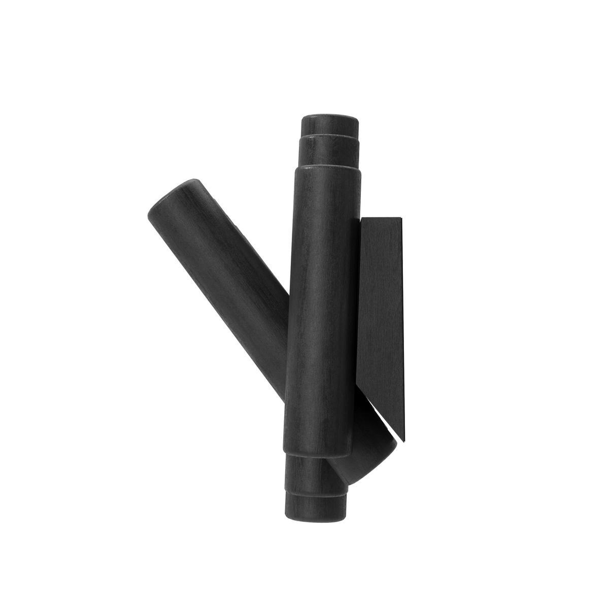 Cuier de perete cu cârlige HOLLY - negru, Modern, lemn (38/17/4cm) - Modern Living