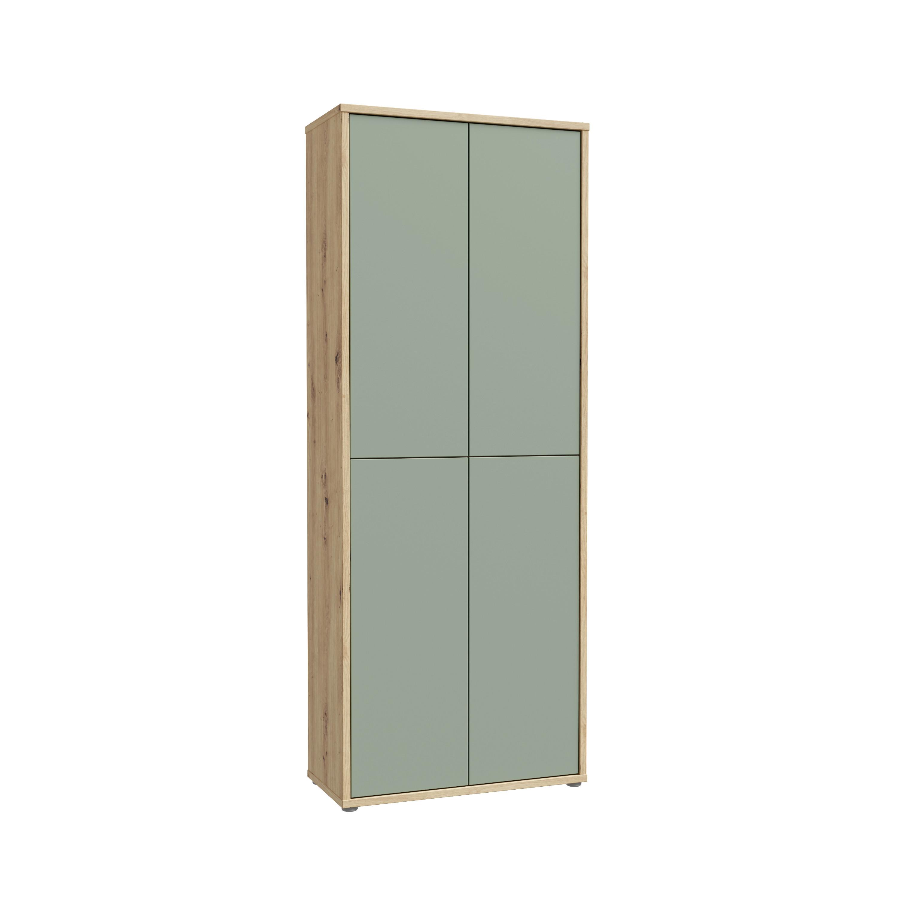 Ormar Za Cipele Alice - siva/hrast Artisan, Moderno, drvni materijal/plastika (74,5/191,9/34,9cm) - Modern Living