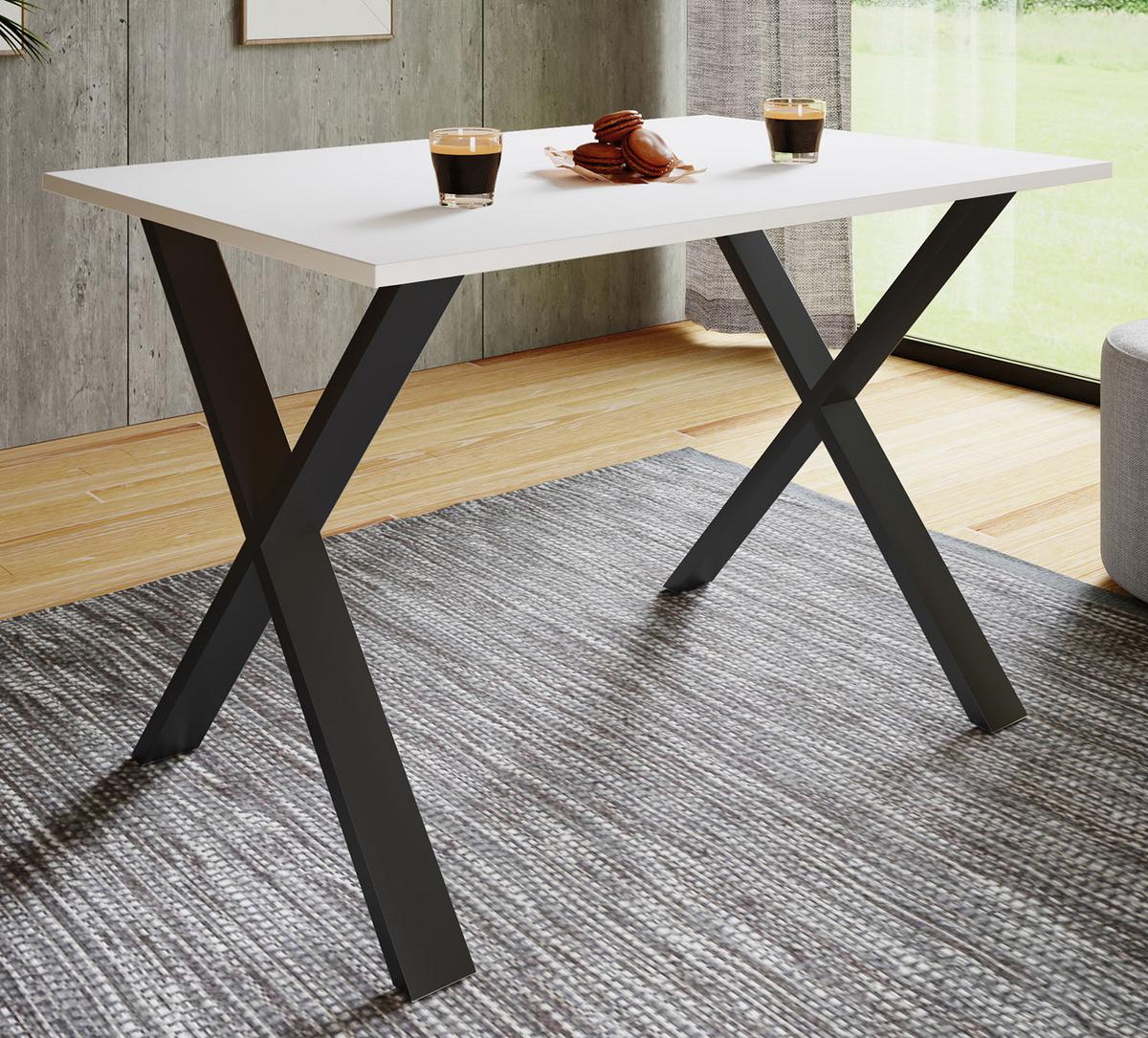 Jedilna Miza Xona, Bela, Črna - črna/bela, Basics, leseni material (80/80/76cm) - MID.YOU