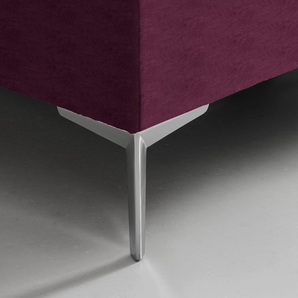 Boxspringbett Queen in Weinrot ca. 160x200cm - Chromfarben/Weinrot, KONVENTIONELL, Textil (160/200cm) - Premium Living